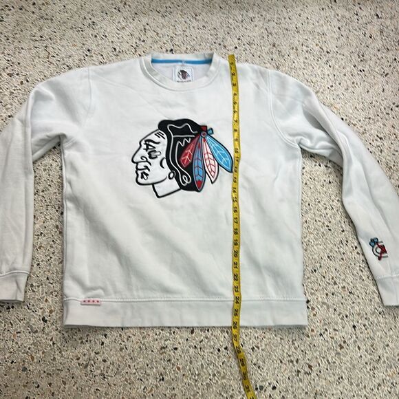 Chicago Blackhawks Four Stars Collection Crewneck sweatshirt Large L white NHL - Picture 5 of 6